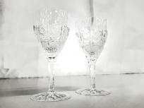 ワイングラス 直径 約7.5cm ペア ガラス細工 工芸 グラス 食器