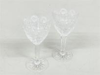 ワイングラス 小 直径 約4.7cm ペア ガラス細工 工芸 グラス 食器