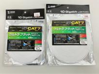 SANWA SUPPLY CAT7 ウルトラフラット カテゴリ7 LANケーブル 10m 15m 2点セット