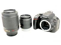 NIKON D5300 / AF-S DX NIKKOR 18-55mm 3.5-5.6G VR II / 55-200mm 4-5.6G ED 一眼レフ カメラ レンズセット ニコン