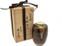 藤崎寿山 造 比古焼 肩衝茶入 茶道具 茶入れ 茶器 茶道 陶器