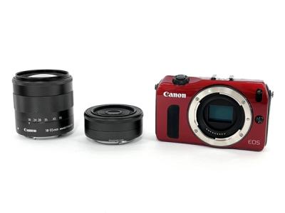 Canon EOS M ダブルレンズキット 22mm 18-55mm スピードライト マウントアダブター付属