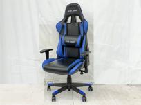 引取限定 動作 GTRACING ジーティーレーシング ゲーミング チェア ブルー リクライニング 椅子
