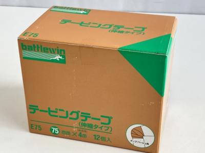 ニチバン battlewin E75 テーピングテープ 伸縮タイプ 75mm×4m 12個入り ベージュ