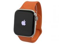 HERMES Apple Watch シリーズ7 45mm A2478 MKMV3J/A オレンジ シンプルトールレザーエルメス 替えバンド付きの買取