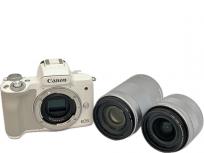 動作Canon EOS kiss M ダブルズームキット 15-45mm 55-200mm ホワイト キャノン