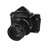 動作ASAHI PENTAX 6×7 TAKUMAR 2.4 105mm 中判 フィルムカメラ ボディ レンズ セット ケース付の買取