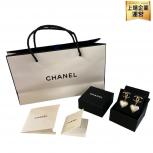 シャネル / CHANEL  ココマーク ハート パール スイング ピアス / Pearl White Heart CC Logo Earrings
