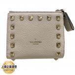 ヴァレンティノ ガラヴァーニ VALENTINO GARAVANI ロックスタッズ グレインカーフスキン スモール ウォレット 二つ折り財布 1W2P0W06VSH ライトアイボリー レディース 小物