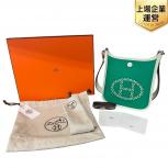 エルメス ネオ エブリン TPM ミント ブルーアズテック ヴェールフィズ W刻印 (2024年) ショルダーバッグ HERMES EVELYNE エヴリン レディース バッグ グリーン ホワイト