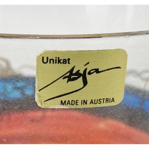 Unikat Asja オーストリア製 ペア グラス 2客 アートグラスの