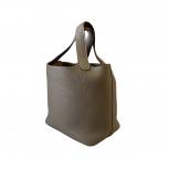 エルメス HERMES ピコタンロック 18 PM トリヨンクレマンス エトゥープ W刻印(2024) シルバー金具 HERMES Picotin Lock 18 レディース バッグ ハンドバッグ レザー ショルダー