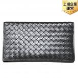 ボッテガヴェネタ BOTTEGA VENETA イントレチャート 二つ折長財布 レザー ブラック B054726640