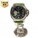 パネライ ルミノール GMT PAM00088 腕時計 黒文字盤 SS レザー 稼働品 替えベルト メンズ 訳有