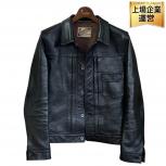 Y&#39;2 LEATHER 1st レザージャケットトラッカー 38 エコホース ブラック メンズ