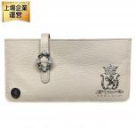 A.D.M.J モーツァルト ベルトモチーフ スリム ウォレット 長財布 24SA06001 レザー ホワイト レディース