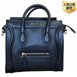 CELINE セリーヌ ラゲージナノ 2way バッグ ブラック ゴールド 金具 レザー レディース