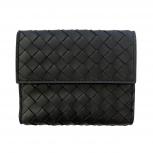 BOTTEGA VENETA ボッテガヴェネタ イントレチャート 382576V001N1000 二つ折り コンパクト 財布 レザー ブラック