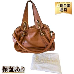 p21【極美品】クロエ　パラティ　ブラウン　レザー　2way ショルダーバッグ Chloe クロエ パラティ レザー 2WAYハンドバッグ ショルダー