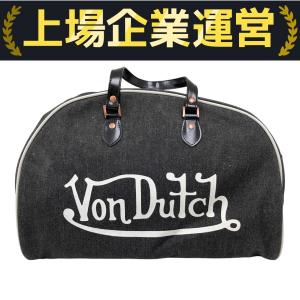 VonDutch ボンダッチ デニム生地×PVC ボストンバッグ ネイビー VonDutch ボンダッチ デニム生地×PVC ボストンバッグ ネイビー