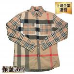 バーバリー BURBERRY パッチワーク ノバチェック シャツ 長袖 カラー ベージュ ボタン メンズ